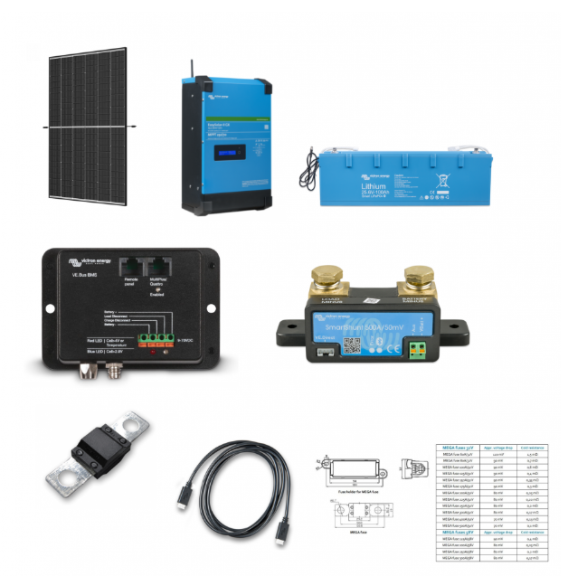 Sistem Fotovoltaic Victron Energy Hibrid Monofazic 3480 W stocare LiFePO4